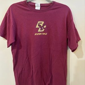 Martin red BU rowing team shirt